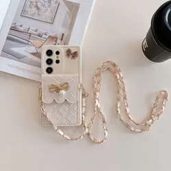 Pearl Bow Chain Wallet Phone Case with Elegant Design for Reno 6 5G (White)