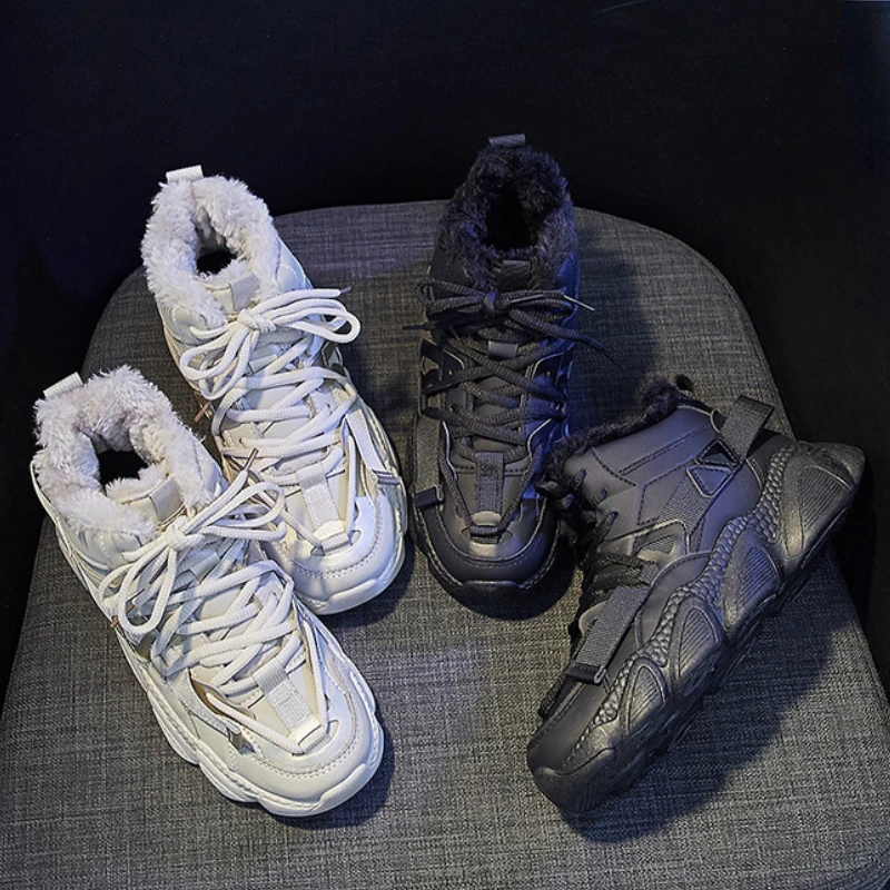 Women Sneakers Winter 2022 New Arrivals Comfortable Plus Velvet Keep Warm Platform Sneaker Female Casual Sports Skateboard Shoes