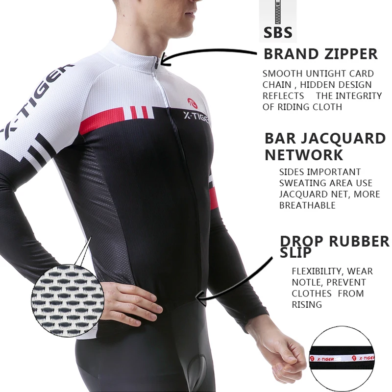 X-Tiger Long Sleeve Cycling Jersey Set Summer MTB Bike Wear Cycling Clothes Bicycle Clothing Ropa Maillot Ciclismo Cycling Set