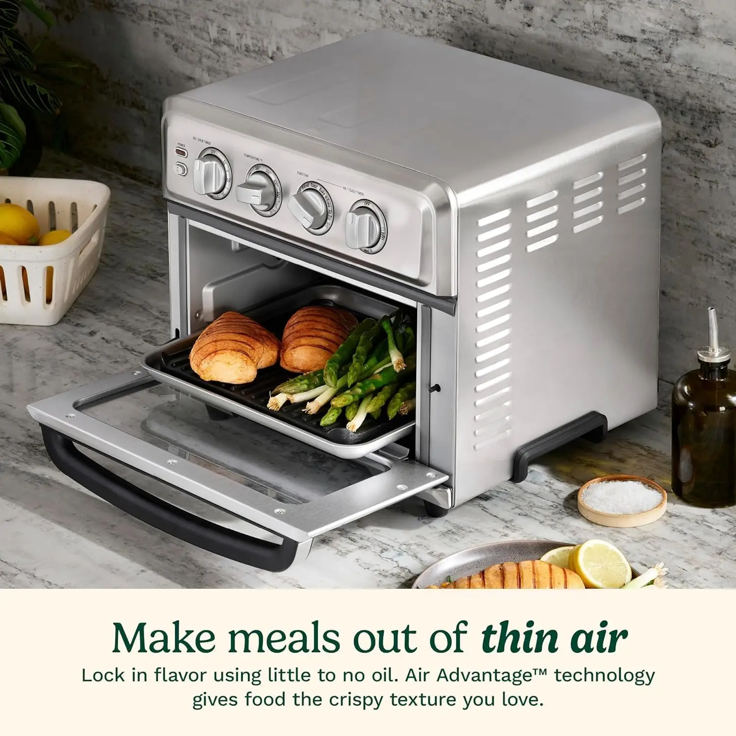 Air Fryer + Convection Toaster Oven, 8-1 Oven with Bake, Grill, Broil & Warm Options, Stainless Steel, TOA-70 3