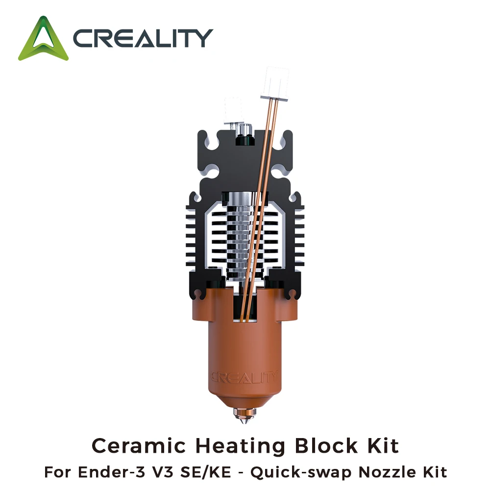 

Creality Ender-3 V3 SE/KE Ceramic Heating Block Kit Quick-swap Nozzle Kit Upgrade 3D Printer Accessories