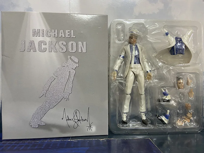 SHF Michael Jackson Action Figure Smooth Criminal Moonwalk Collectable Model Toys Doll Anniversary Christmas Birthday Gifts 14CM