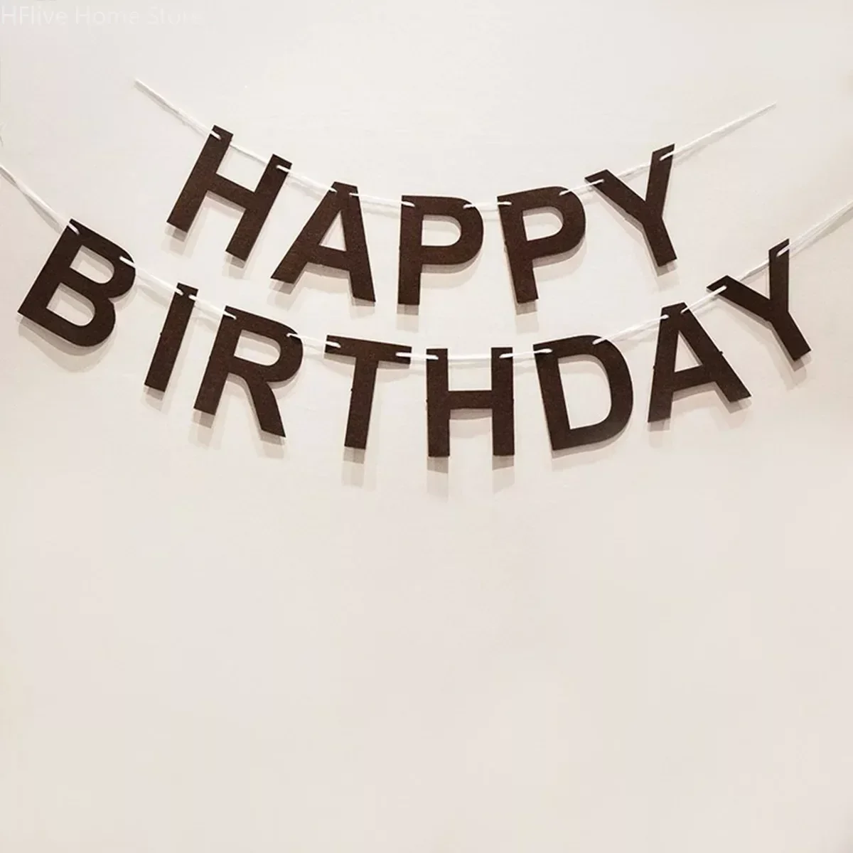 Felt Ball String Banner for Kids, Digital Happy Birthday Party Decor, Hanging Flag, Pulling Flower, Baby Shower Supplies