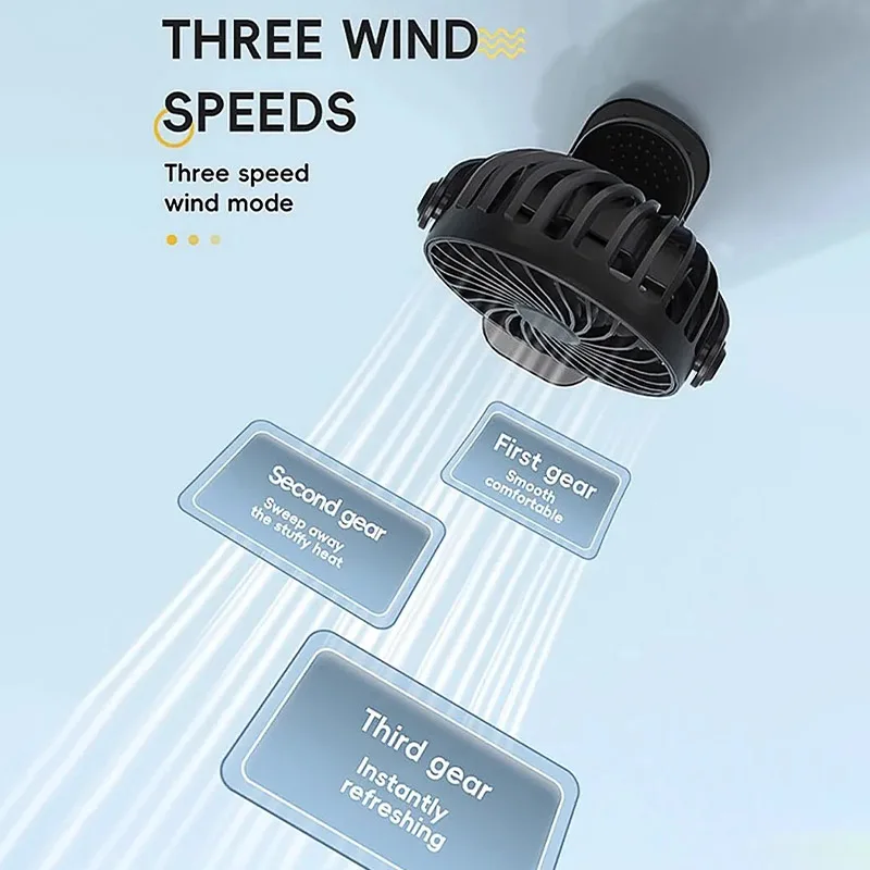 Portable Clip on Fan USB Desk Fan 3 Speeds Quiet Wind 720° Rotate Personal Electric Fan Standing fans For Office Student Deskto