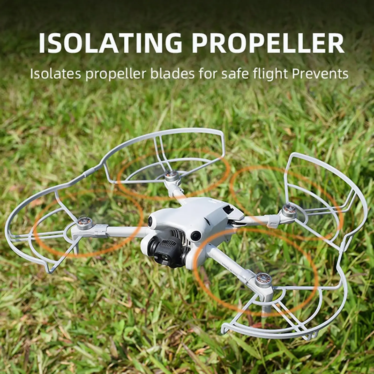 Pare-chocs gris pour DJI Mini 4 Pro, protecteur d'hélices anti-collision prêt à l'emploi