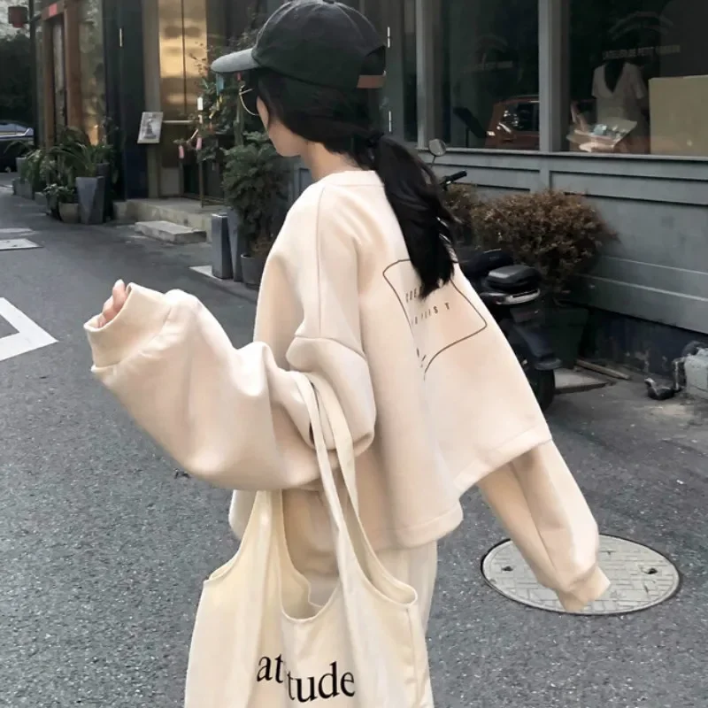 Women Hoodies All-match Trendy Korean Style Ulzzang Crop Top