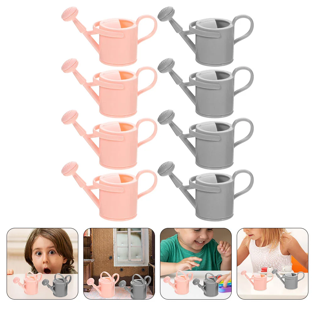 

8Pcs Mini Plastic Watering Cans Fake Kettle Model Miniature Handheld Watering Pots Photo Props