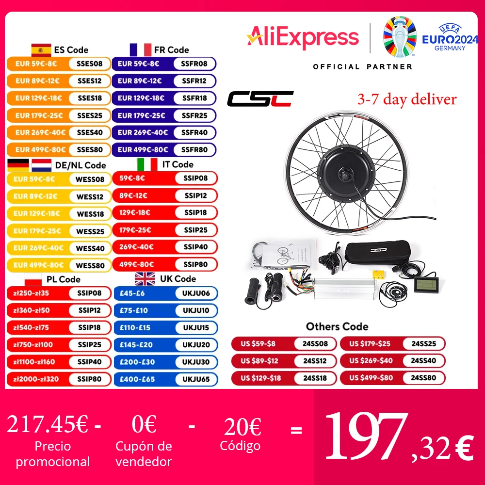 Kit de conversion de vélo électrique avec moteur de moyeu 350 W avant