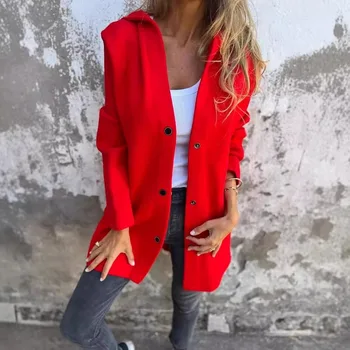 Autunno e inverno 2024 nuove donne cappotto moda di vendita calda giacca a maniche lunghe con cappuccio abbigliamento da donna 1