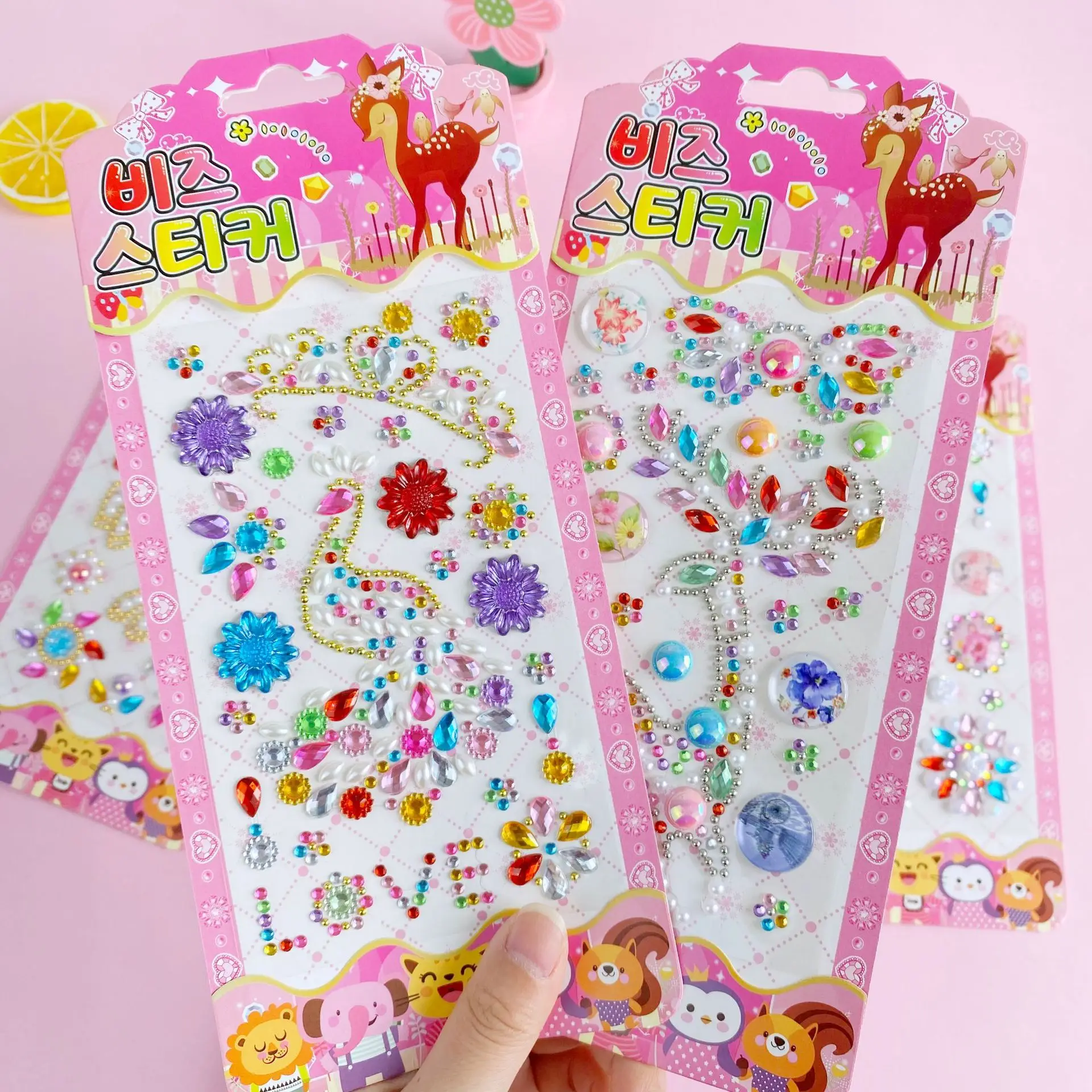 

ins style Korean cute stickers diamond crystal acrylic diamond love album notebook diy decorative stickers factory wholesale