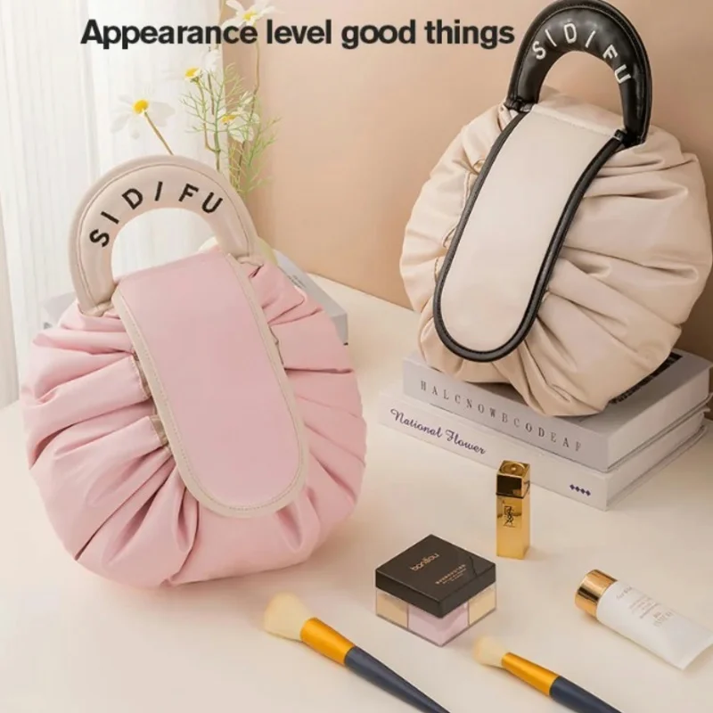 Girls Drawstring Cosmetic Bag Travel Makeup Storage Bag Organizer Portable Toiletry MakeUp Pouch Large Capacity Beauty Case 3