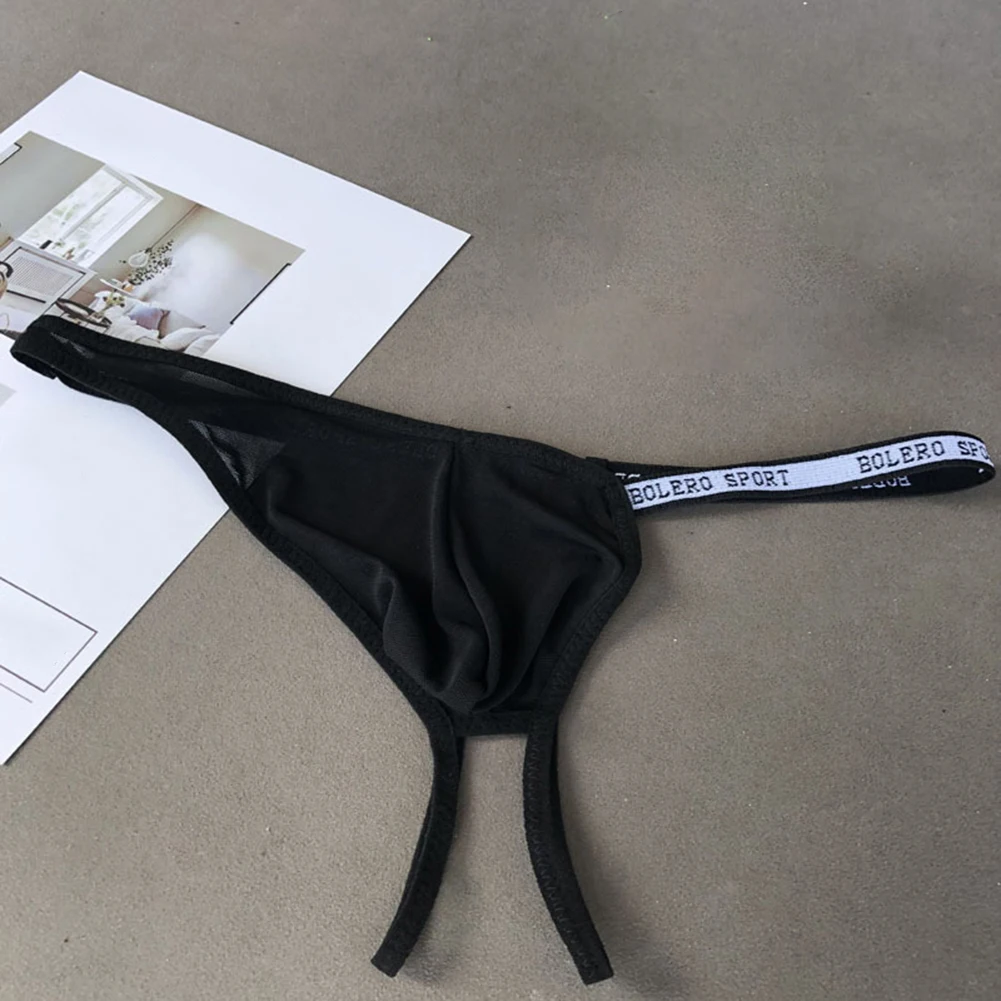 Mens Mesh Breathable Mens Sexy Underwear Backless Gay Sissy Pouch Briefs Thongs Low Waist Underwear Men's Triangular Panties