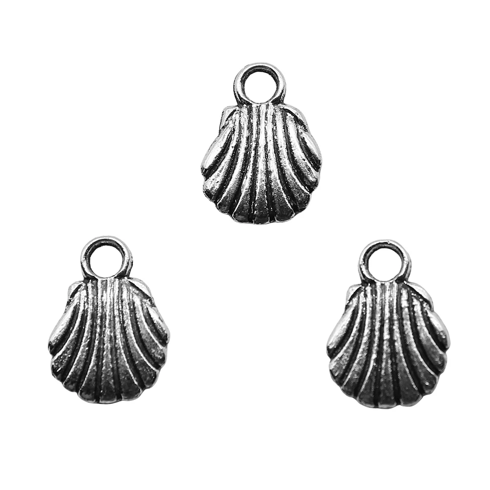 20pcs lot 9x12mm Shell Charms For Jewelry Making Antique Silver Color 0 20pcs lot 9x12mm shell charms for jewelry making antique silver color 0