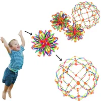 Colorful retractable ball kid magic Indoor outdoor flower ball throwing ball game parent-child interactive toy kid sensory toys 1