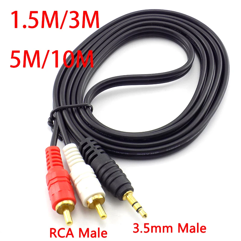 Jack Maschio Da 3.5Mm A Av 2 Rca Cavo Maschio Per Mp3 Pod Phone Tv Aux Sound Computer Altoparlanti Per Pc Cavo Audio Musicale