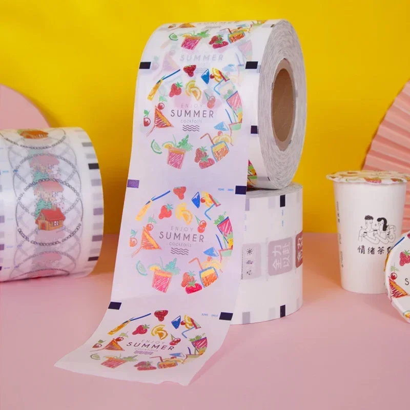 Milk Tea Sealing Film Milk Tea Shop Specific Paper Film Beverage Juice PP Plastic Cup and Paper Cup Universal 1600 Sheets/roll 6