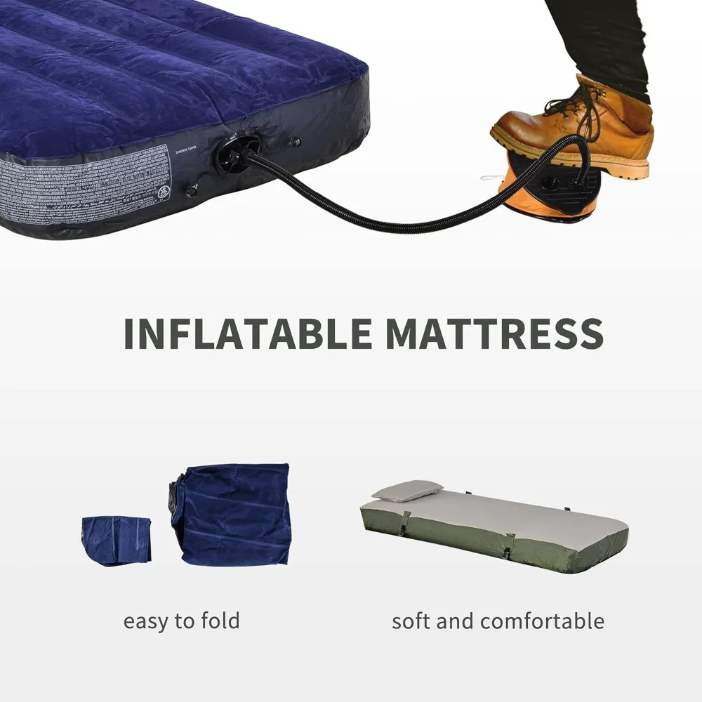 Elevated Tent with Sleeping Bag, Folding Camping Cots for Adults, Thick Air Mattress Pad, Portable Single Cot Camping Bed 5