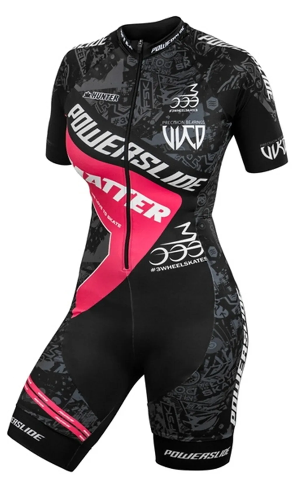 Powerslide Women Skating Short Sleeve Speed Skating Suit Jumpsuit  Roupa Ciclismo Inline Speed Skating Triathlon Race Clothing