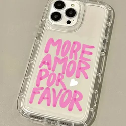 Graffiti More Amor Por Favor Shockproof Clear Silicone Phone Case - iPhone 7 Or8 (SMTHZH6818)