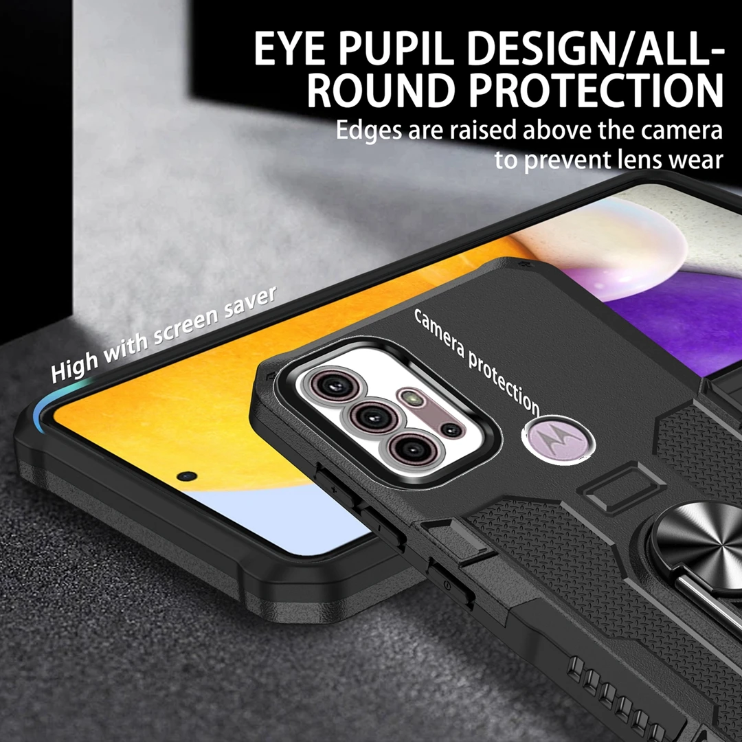 Shockproof Armor Phone Case with Camera Protection and Ring Cover