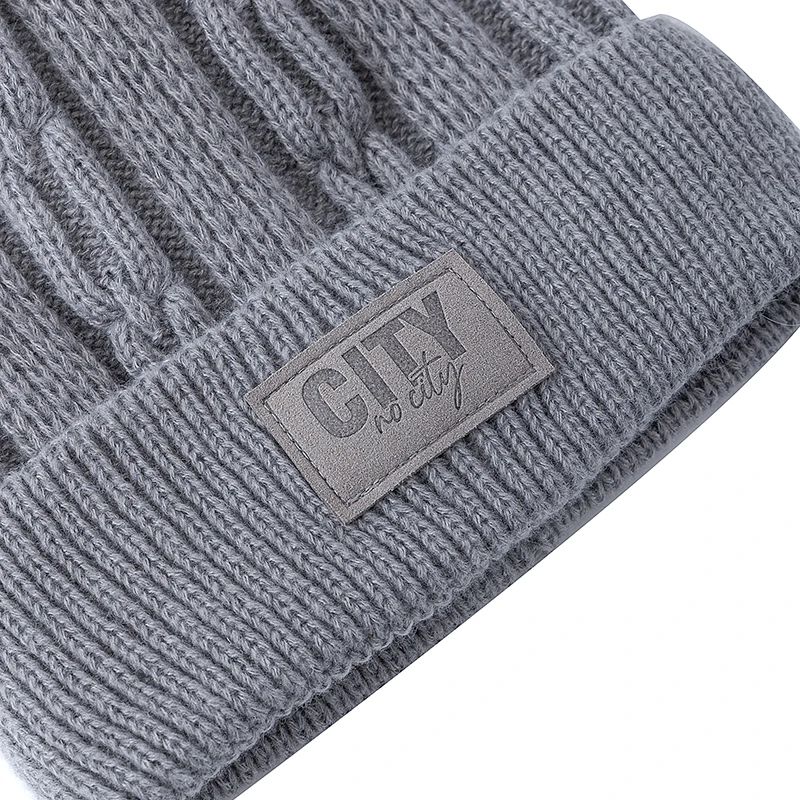 Unisex Letter Label Beanie Hat Fashion Winters Hats For Male Female Outdoor Classic Keep Warm Winter Cap