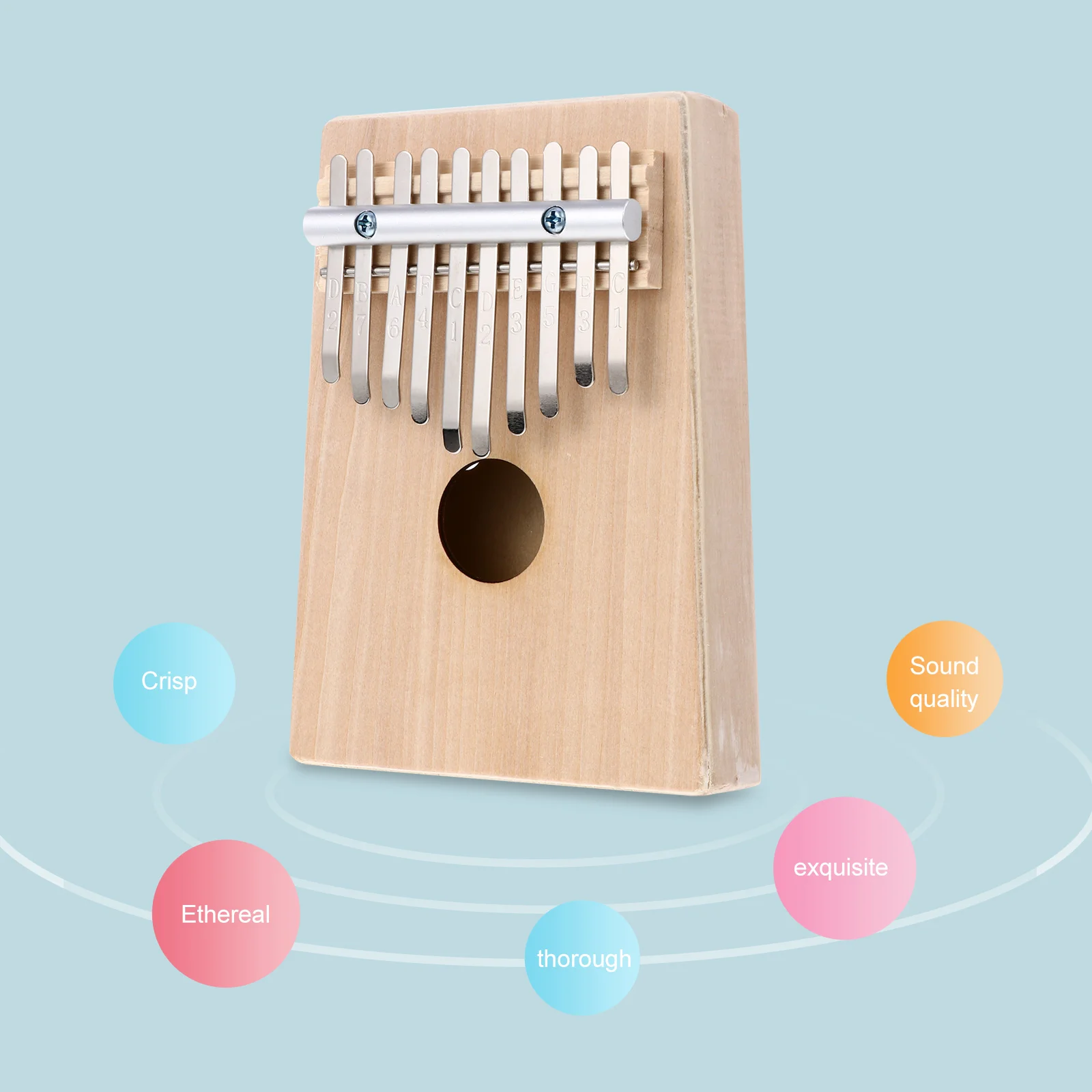 Thumb Piano 10 Keys Hand Painted Kalimba Sturdy Fresh Sound Unique Appearance Kids Gift Musical Instrument