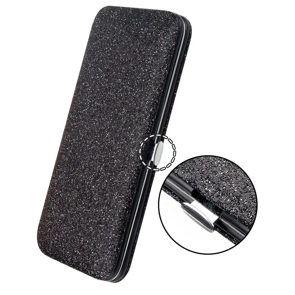 

Shiny Eyelash Extension Tweezers Box Protective PVC Seven Slots Tweezers Storage Box Professional Portable Eyelash Tweezer Bag