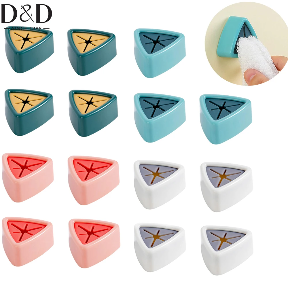 

1/2/4pack Wall Mounted Kids Hand Towel Hook Wash Cloth Clip Holder Free Punch Anti-Collision Hook Outdoor Towel Holders 4 Color