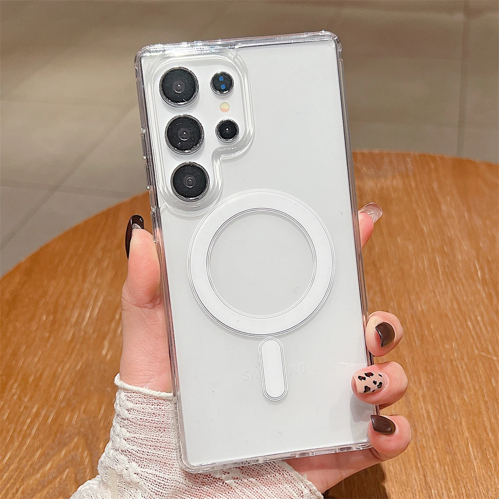 حافظة مغناطيسية شفافة لهاتف Magsafe لهاتف سامسونج...