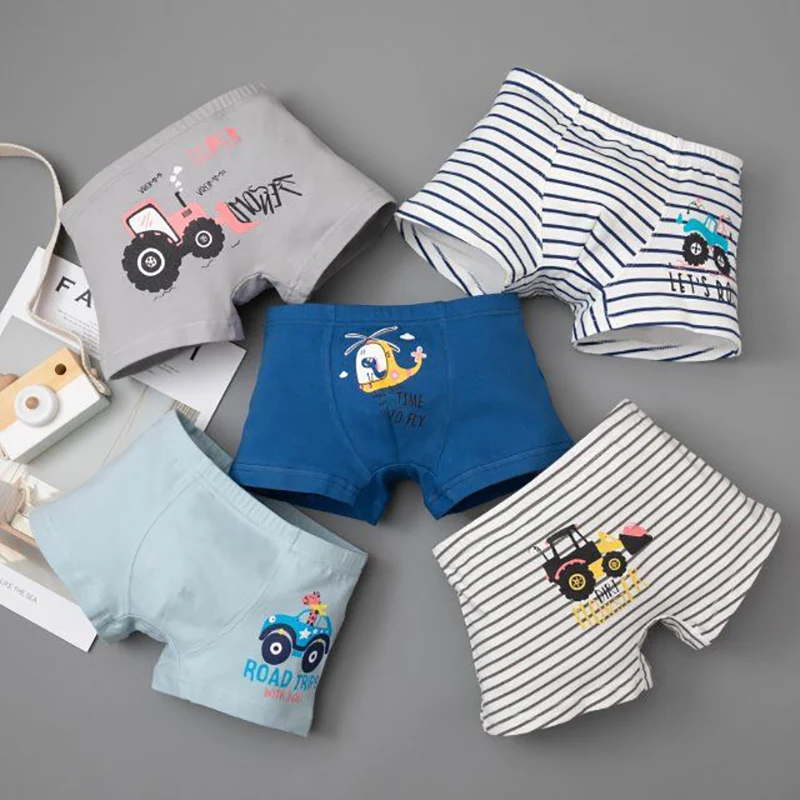 Children's underwear cotton boxer shorts for boys and teenagers boxer shorts 5-pack