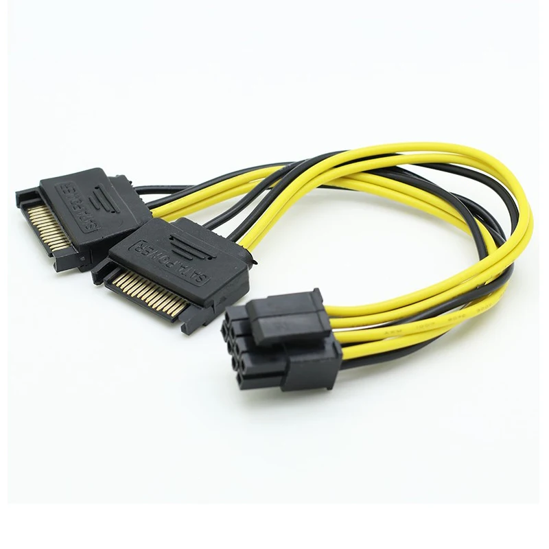 Enhanced Graphics Card Power Adapter Cable - SATA to 8-Pin for High-Performance Mining