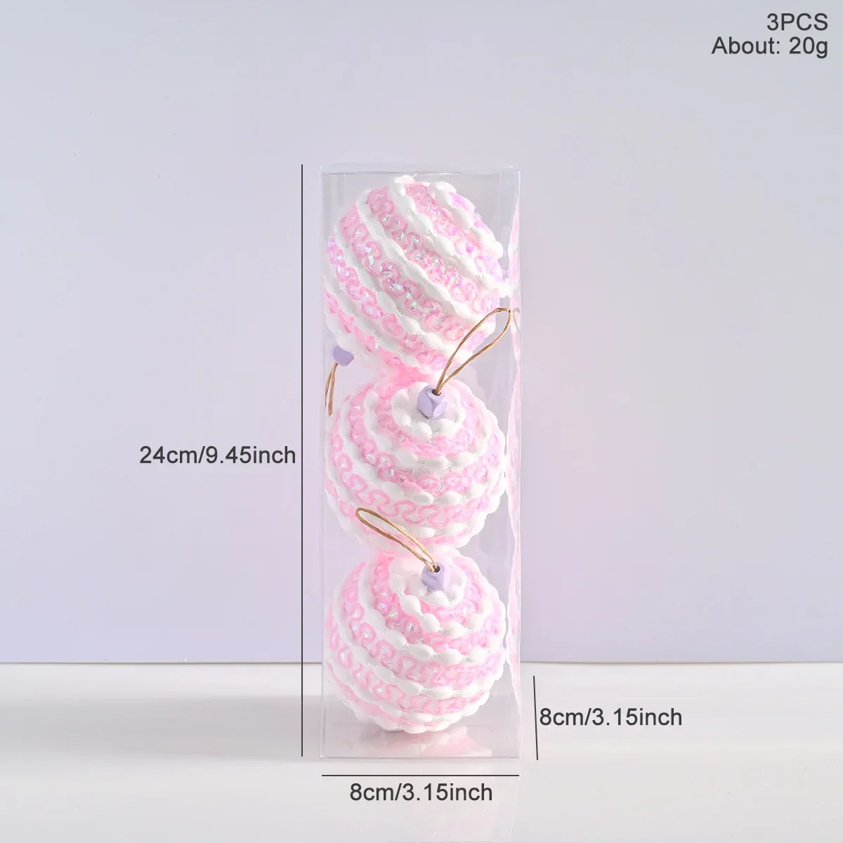 thumbnail image 1 of 3 bolas de espuma de 8 cm para Navidad, colgantes irrompibles, macarrones, adornos colgantes para árbol de Navidad, decoración reutilizable para fiestas, regalos de Año Nuevo, 1 of 5