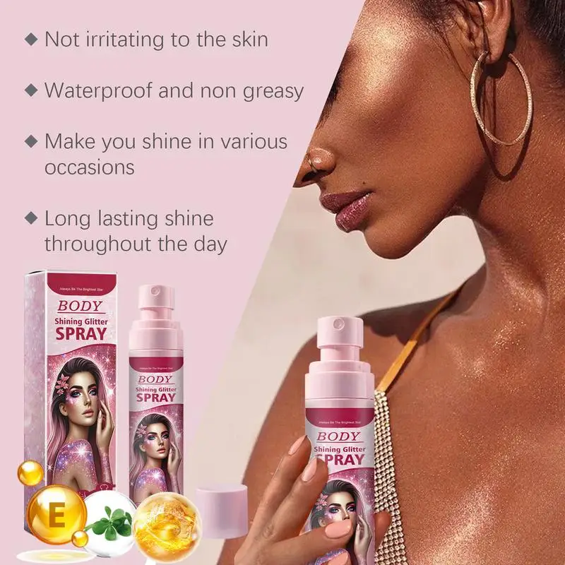 Shimmery Spray Shiny Glitter Spray Hair Shimmery Glitter Spray Hair And Body Washable Temporary Hair Body Glitter Color Spray 5