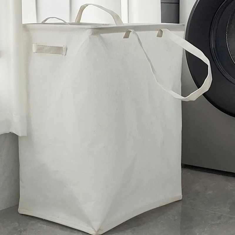 

Hanging Laundry Basket Basics Fabric Storage Bin Tall Cube Slim Hamper Waterproof Collapsible with Soft Handles for Home TJ7347