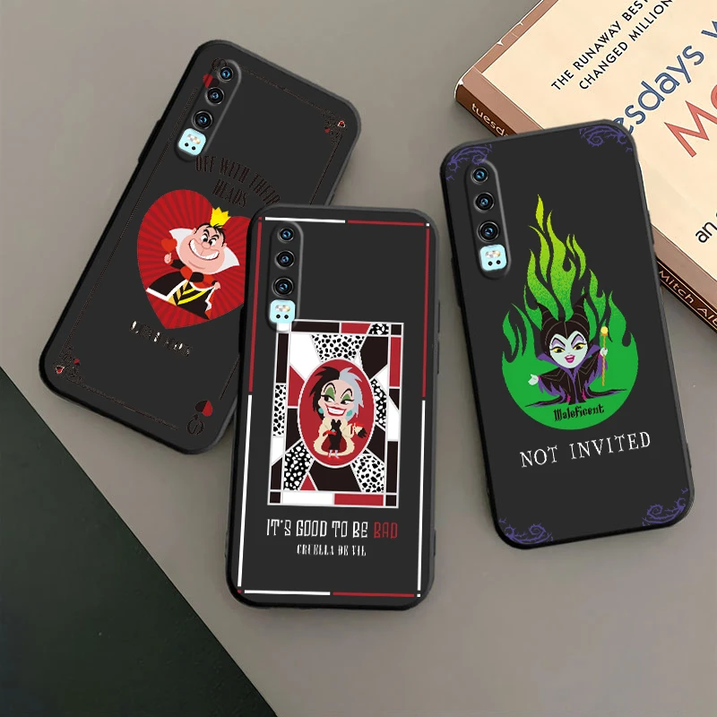 Villain Disney Queen King Angel Custodia Per Telefono Per Huawei P50 P40 P30 P20 Lite 5G Nova Plus 9 Se Pro 5T Y9S Y9 Prime Y6 Balck Tpu