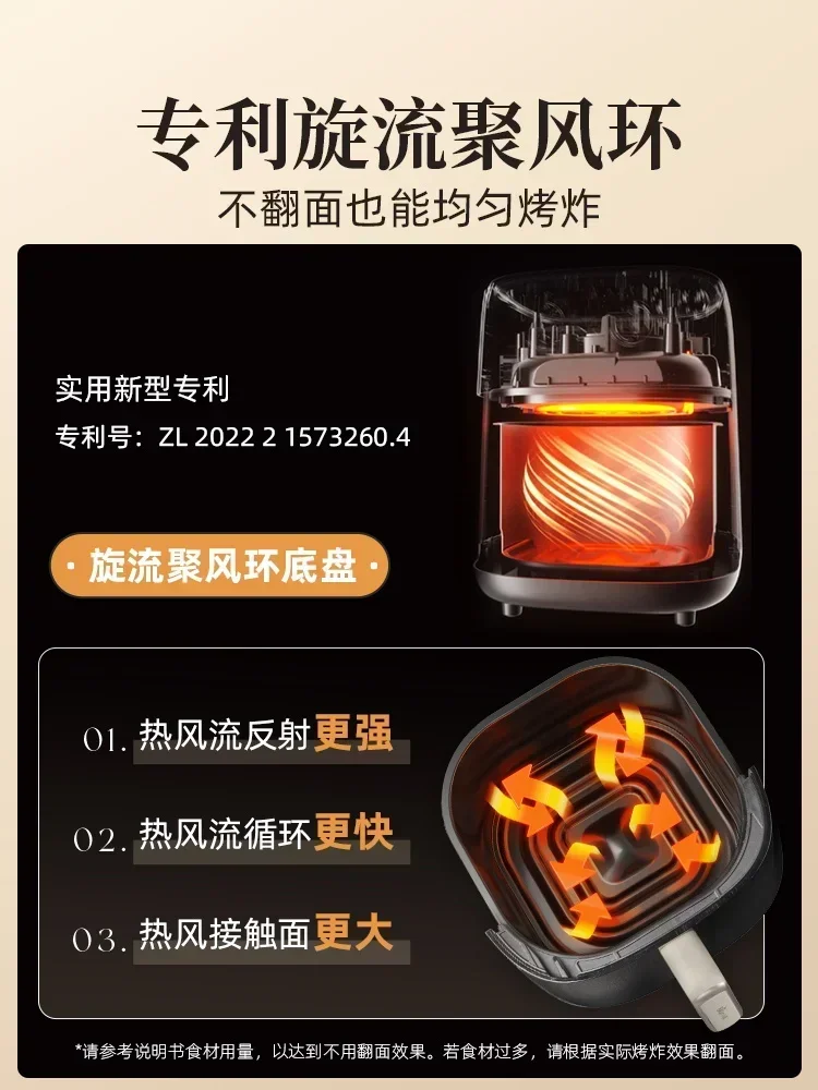 Little Bear Air Fry Pot Home Visual Flip Free New Large Capacity Air Fryer Electric French Fryer Electromechanical Oven 5