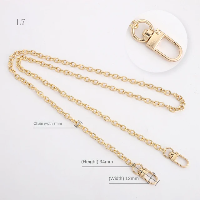 Multicolor Bag Chain Accessories Gold Women's Shoulder Bag Chain Metal Bag Chain Strap Crossbody Bag Parts Belt Chain for bags L07-Light Gold