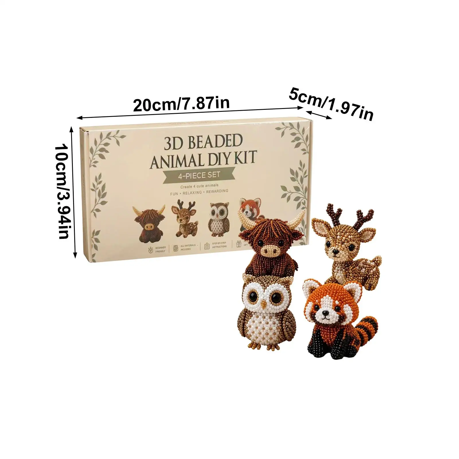 Kit 3D di Animali con Perline, Set Artistico Fai-da-Te con Istruzioni, Kit Creativo di Gioielli per Adulti e Principianti - immagine 6