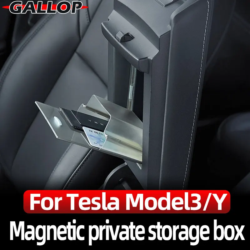 

Car storage box Armrest private magnetic Central Control For Tesla 2021-2023 Model 3 Model Y Interior Decoration Accessories