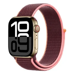 Premium Nylon Loop Strap for Apple Watch - Versatile and Durable Replacement Bracelet (67 Plum colored)