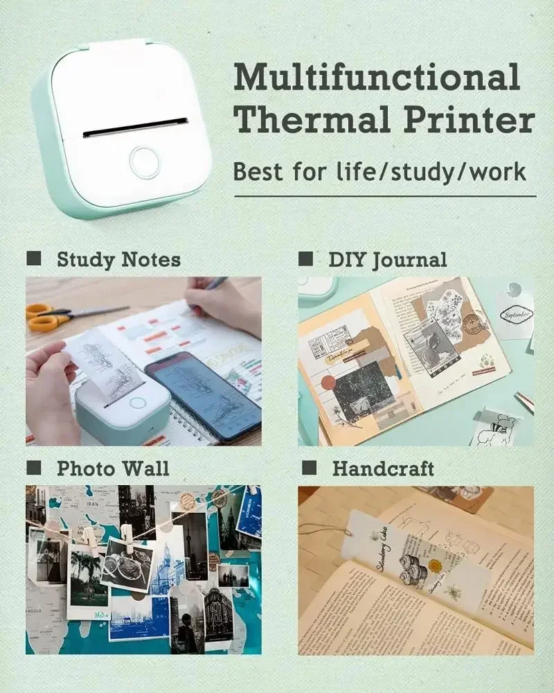 GlowMart Hot Sale Phomemo T02 inkless blue tooth mini portable photo thermal handheld label receipt printer for mobile phone
