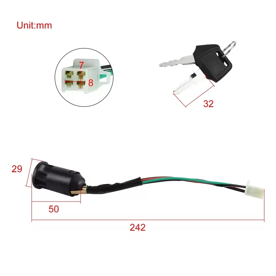 Universal Plastic Motorcycle Ignition Switch For ATV Quad Dirt Bike
