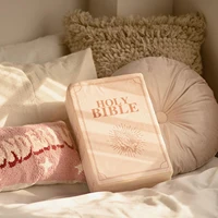 Beige Matthew 6 Holy Bible Book Pillow That Opens with Bible Text Scriptures Christian Gift Stuffed Plushie Bible-Pillow 1