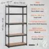 Storage Shelving Unit,Heavy Duty Garage Shelves Metal Organizer Utility Rack,  Kitchen Pantry Basement Bathroom Laundry 3