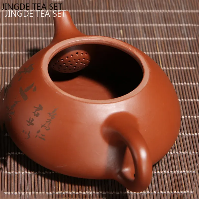 170ml Chinese Yixing Purple Clay Teapot Handmade Raw Ore Stone Scoop Tea Kettle Household Filter Beauty Tea Set Custom Drinkware