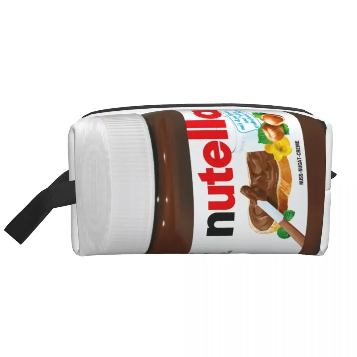 Kawaii Italien Nutellas Glas Reise Kultur beutel für Frauen Kosmetik Make-up Veranstalter Beauty Storage Dopp Kit
