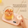 Lovely Cat 3 Gear Temperature 8 Hours Auto-off Coffee Milk Water Mug Warmer Heating Cup Coaster Mat with Night Light Cup Heater 1
