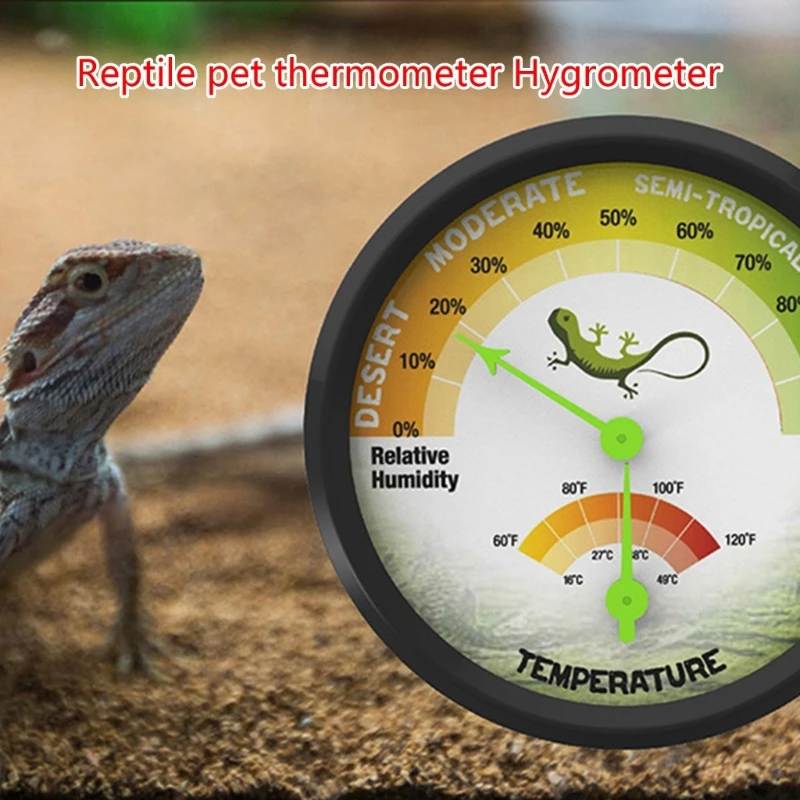 

Thermometer Hygrometer Adhesive 16-49℃ 0-100% Humidity Temperature MonitorDetector Pet Rearing Box DialGauge