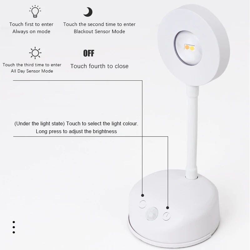 LED Wall Lamp USB Charging Wirelessly Dimmable Motion Sensor Living Room Bedroom Bedside Decoration Spotlights Night Wall Light