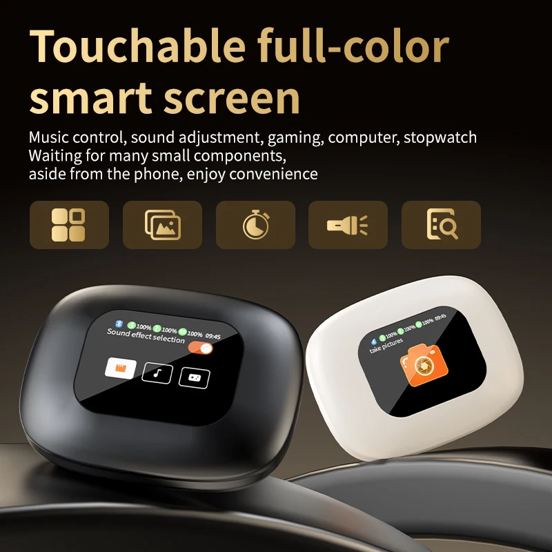 Premium Bluetooth Wireless Sports Earbuds with AI Translation & LCD Touch Screen